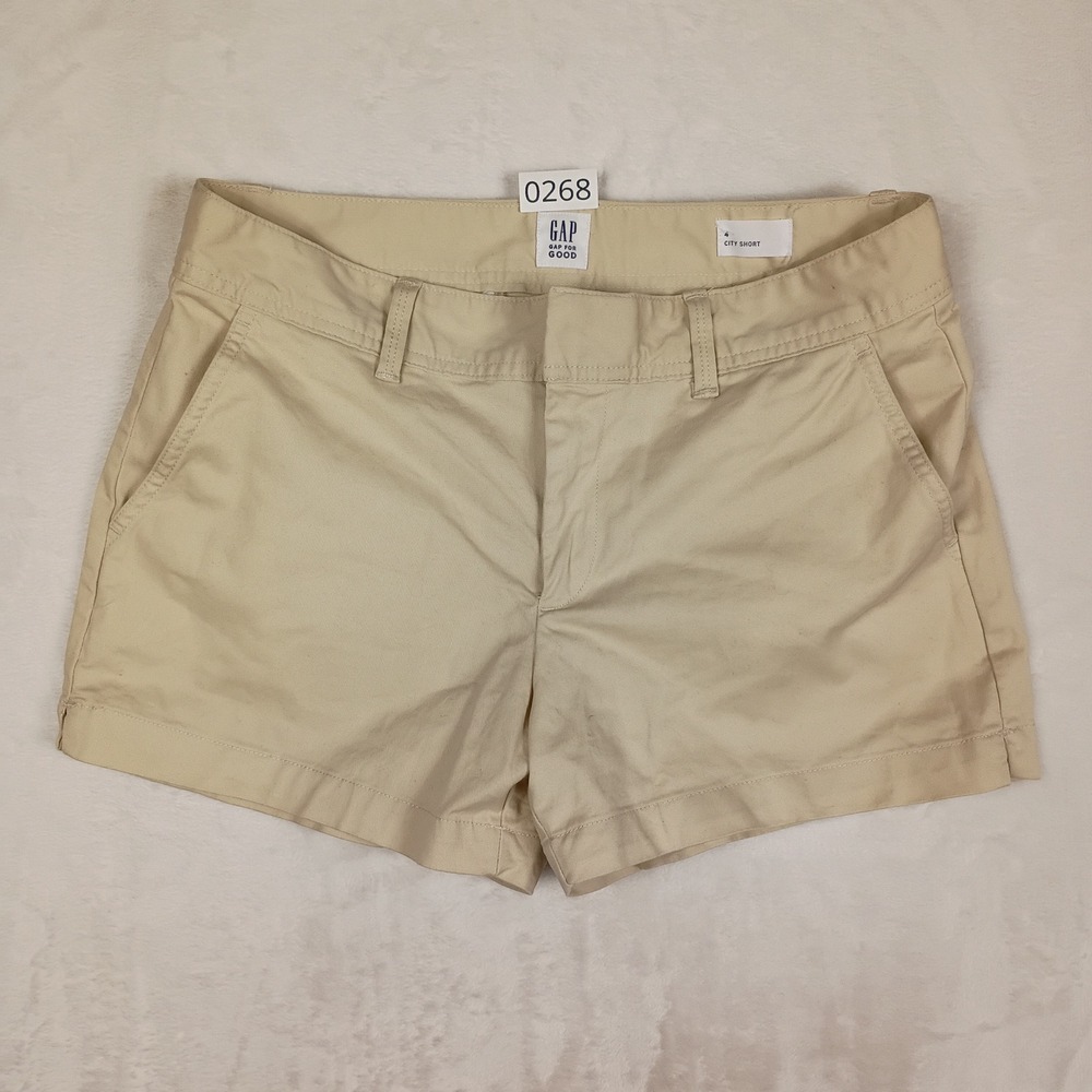 Gap City Short Women Size 4 Tan Chino Cotton Twill Casual Summer Hiking Outdoors